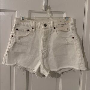 Abercrombie & Fitch High Rise White Mom Shorts